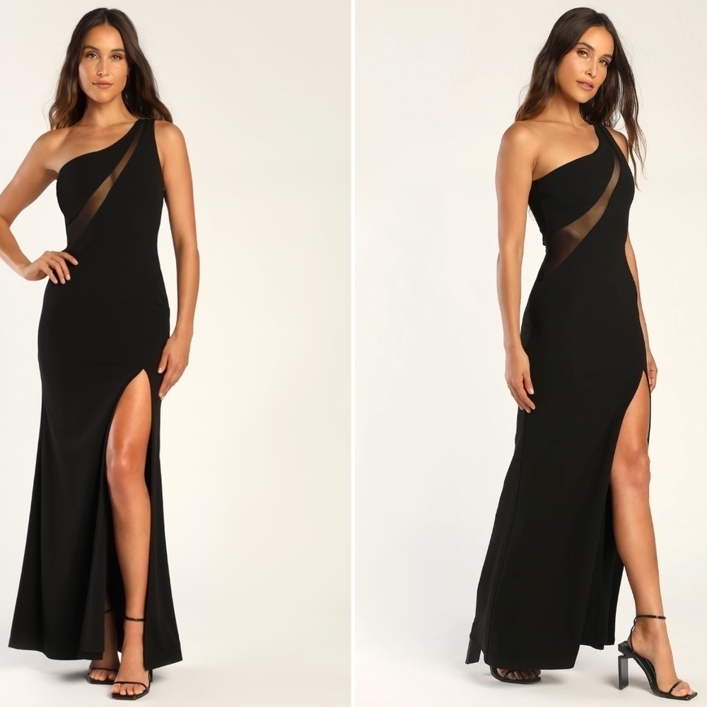 LULU's Sexy Prom Wedding Elegant Classic One Shoulder Mermaid Trumpet Maxi